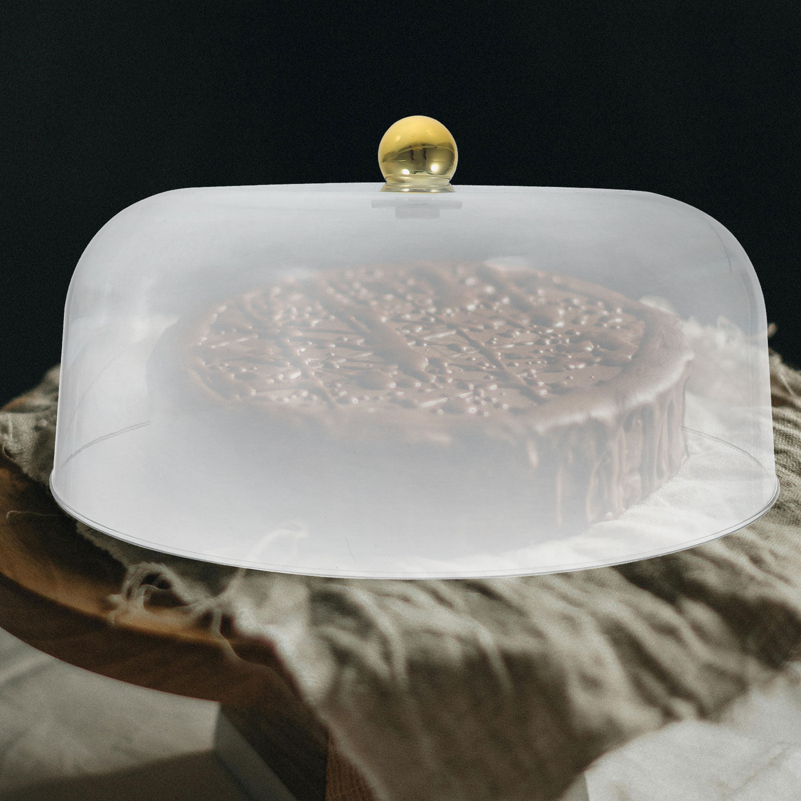 Plastic Dome Clear - Plastic taartkoepel 28 cm, transparante taartstandaard,