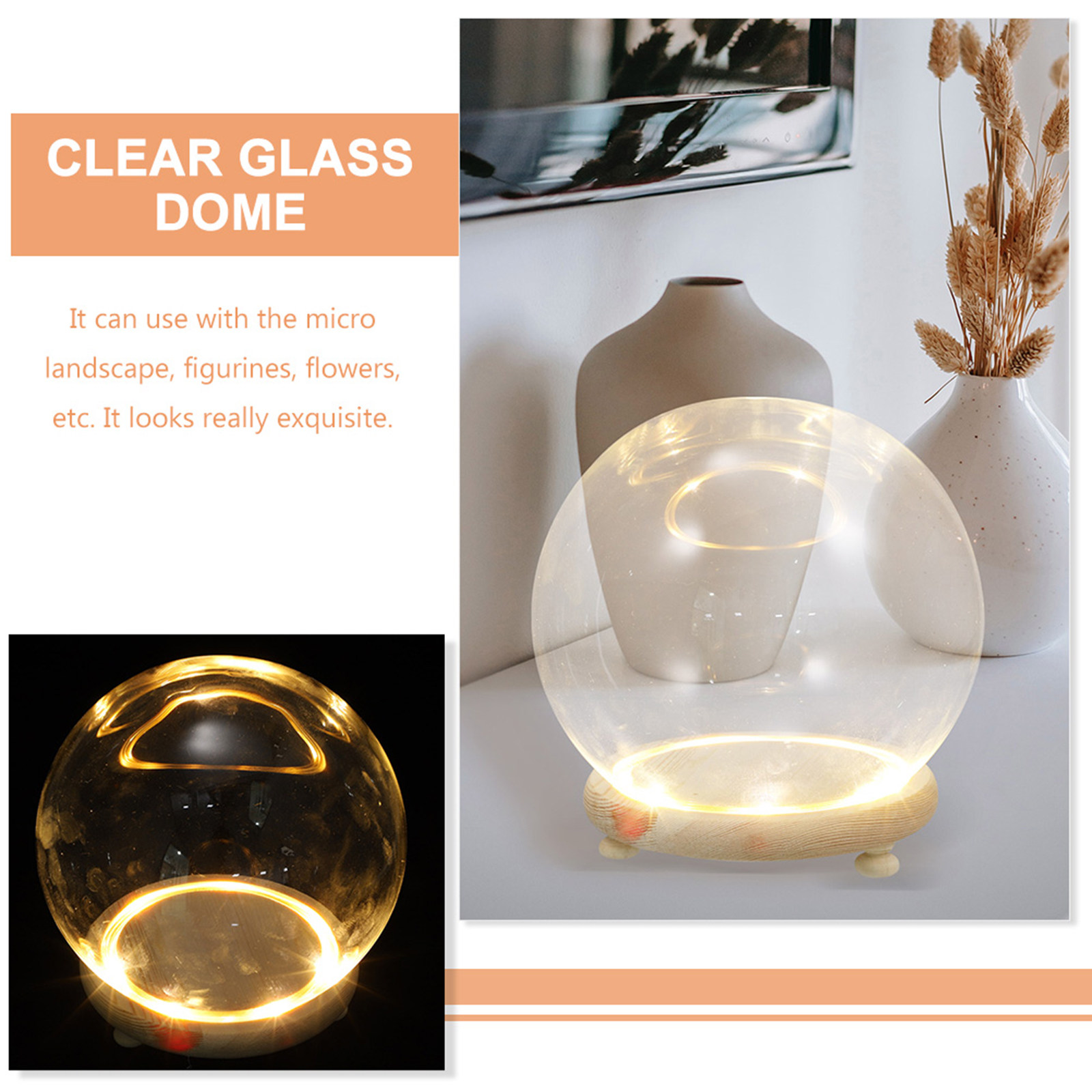 Glazen vitrine met glazen deks - Plastic Dome Clear recensie en prijs